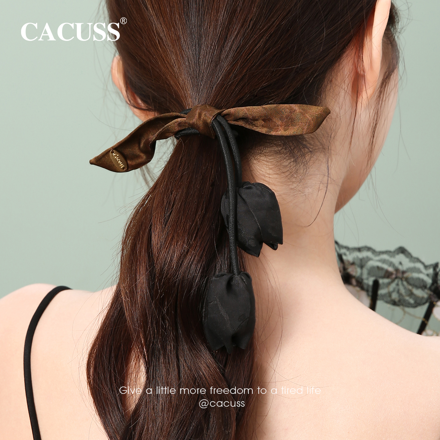 CACUSS香云纱花苞法式原创发绳女