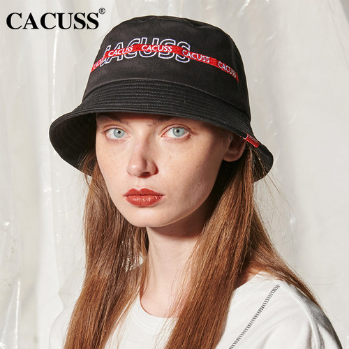 CACUSS渔夫帽女潮帽子男出游休闲日系盆帽女ins可折叠遮阳帽宽檐