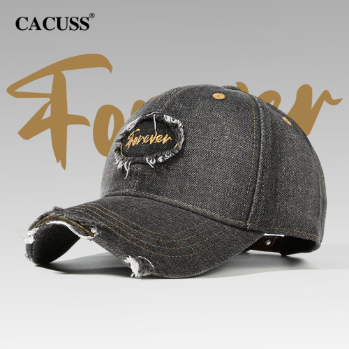 CACUSS时尚磨边牛仔棒球帽男女款