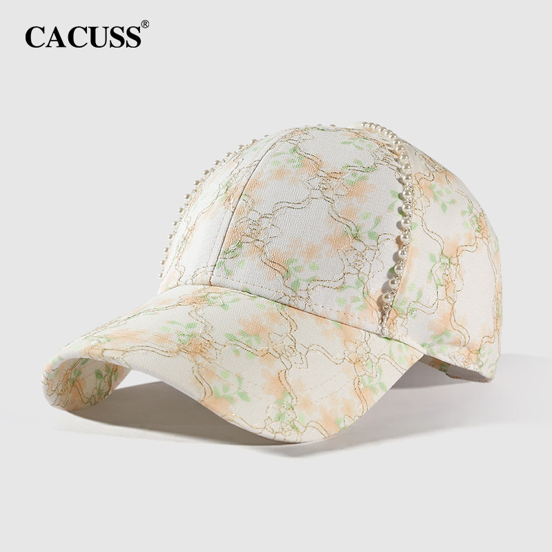 【仙踪】CACUSS春夏帽子女士棒球帽女珍珠国风鸭舌帽显脸小遮阳帽
