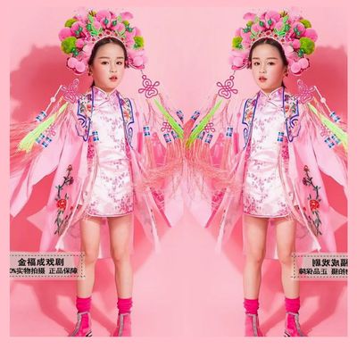 新款成人儿童摄影服装国潮儿童戏曲京剧凤冠小花旦T台走秀头饰