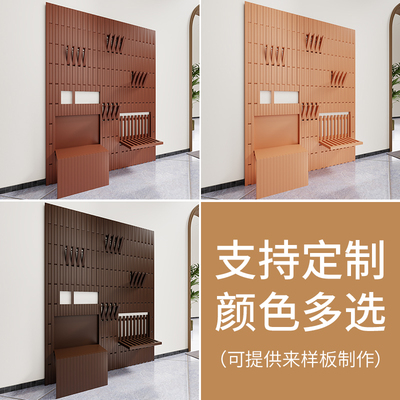 实木挂衣架钢琴键黑胡桃衣帽架玄关挂衣置物架门口入户墙上板定制