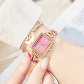 vintage中古Agete同款 小金表精致方形森系复古ins风淑女石英女表