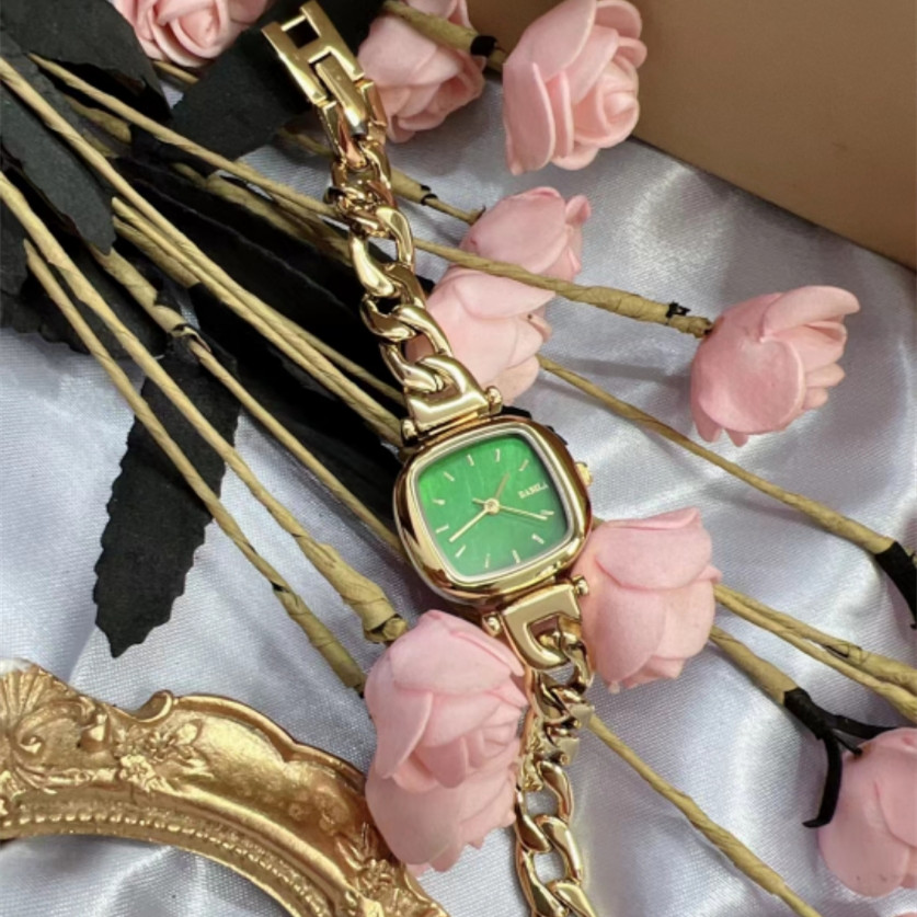 新款BABILA淑女时尚秀气白蝶贝母盘手链女表vintage中古复古奢华