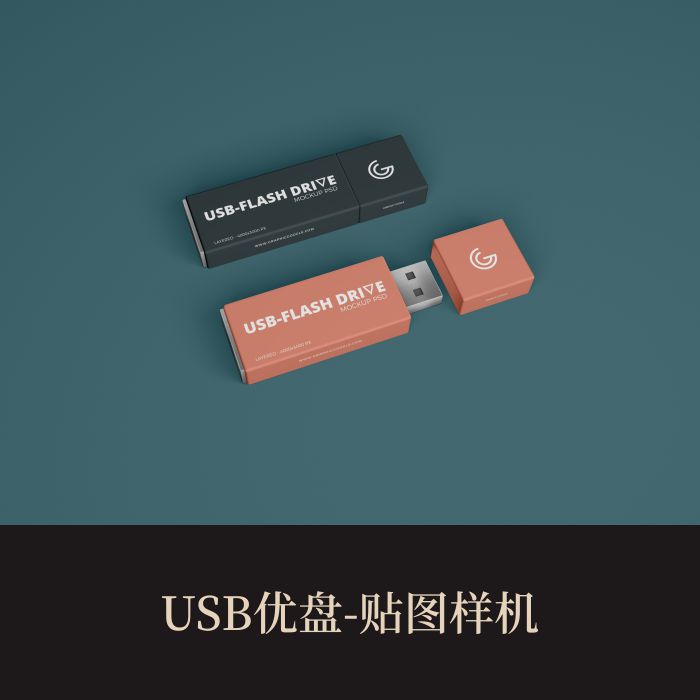 高端提案利器优质PSD方形优/U盘VI样机设计素材模板logo智能贴图