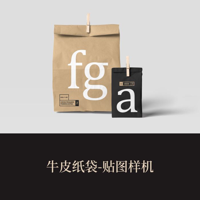 高端提案利器优质PSD牛皮纸袋VI样机设计素材模板logo智能贴图