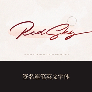 F09-签名连笔英文字体平面设计标志logo字体素材