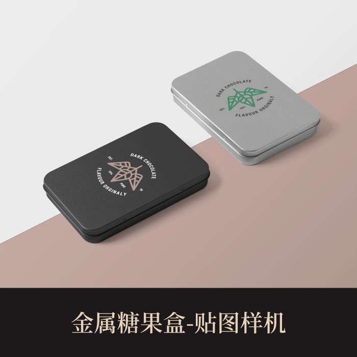 高端提案利器优质PSD金属糖果盒VI样机设计素材模板logo智能贴图