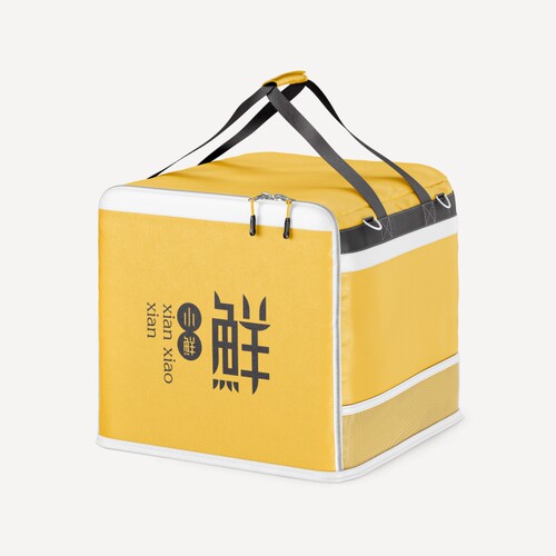 高端提案展示PSD餐饮外卖保温箱VI样机素材模板logo智能贴图