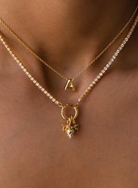 PURE欧美彩色12生辰石手链吊坠diy配件女十二生辰石方块彩色锆石