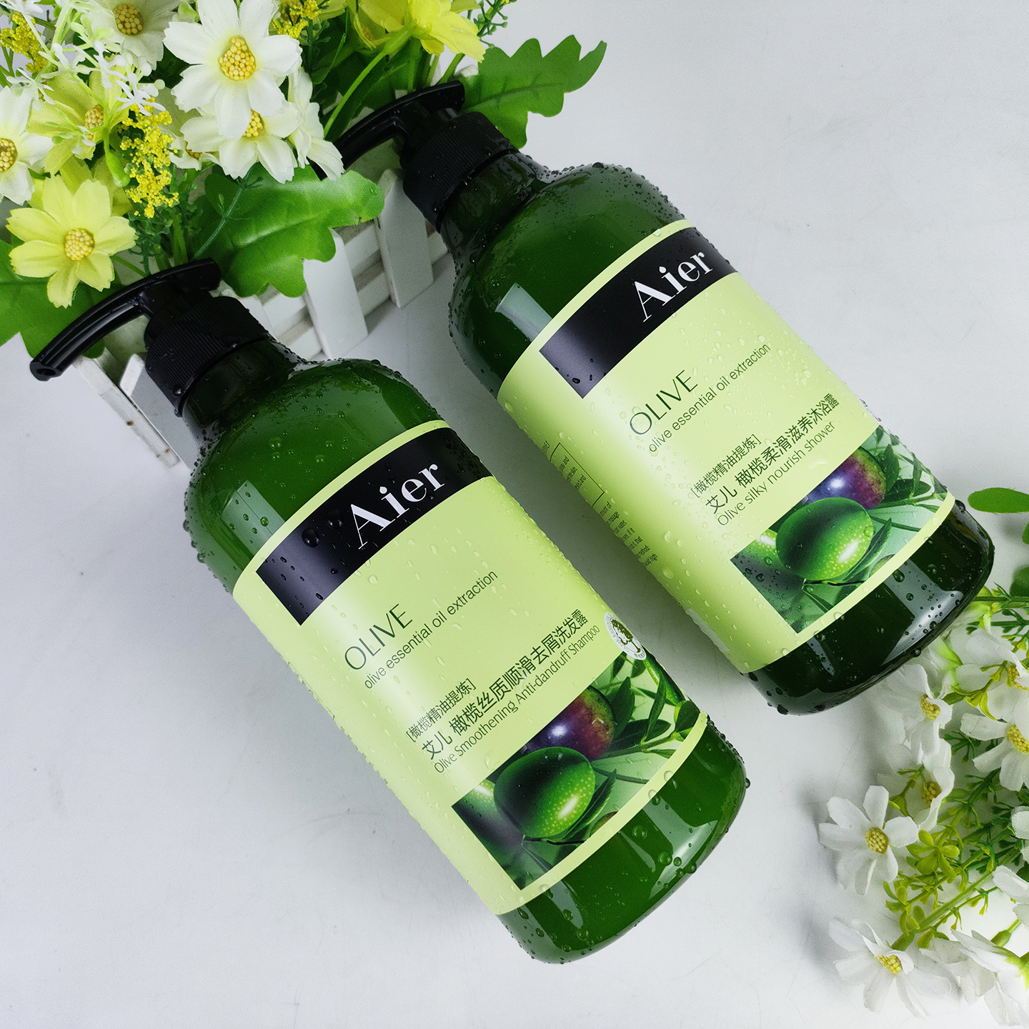 艾儿橄榄丝质顺滑洗发水去屑柔滑沐浴露男女士舒爽清洁洗澡留香液
