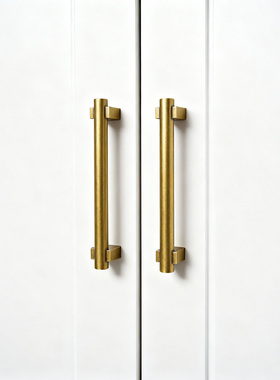 花和小城 侘寂风高定款轻做旧铜色抽屉衣柜门拉手8258-GT-2个装