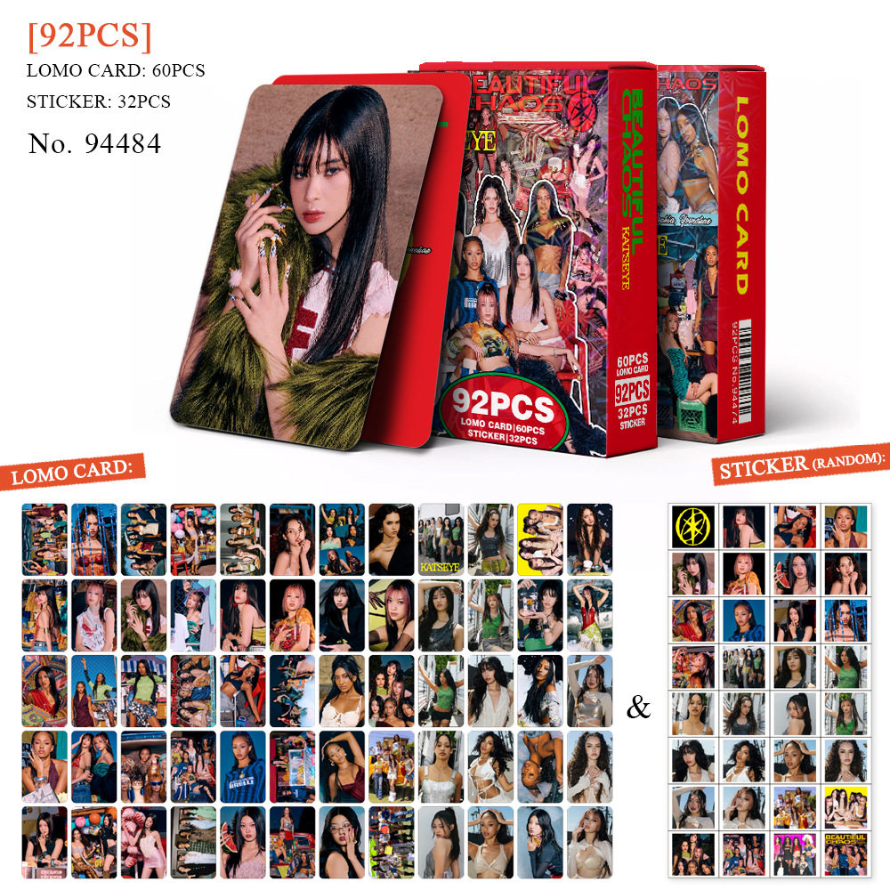 92 Cross-Border Girl Group Katseye Comeback Beautifulchaos Support Card Stickers Lomo LAOSHU