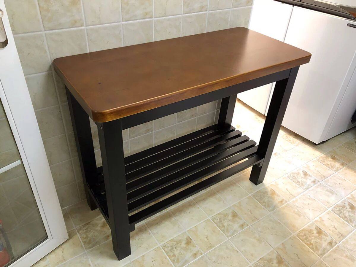 实木厨房切菜桌切菜台料理台多功能二三层置物桌可定制长条桌子