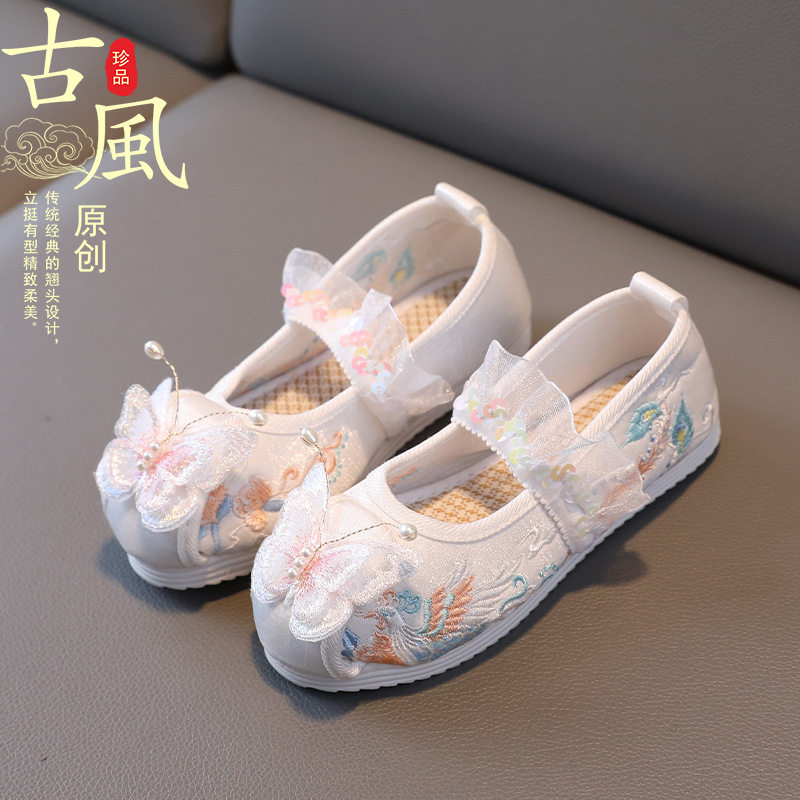 古装汉服鞋子童鞋绣花鞋古风