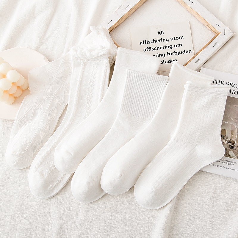 吸湿排汗女纯棉袜子女