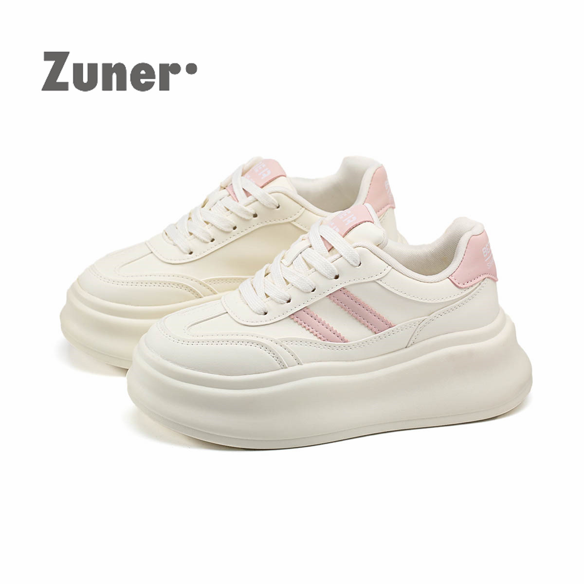 尊儿奶呼呼松糕底增高板鞋女2026春季新款简约百搭休闲厚底小白鞋,女鞋,休闲板鞋,淘宝优惠券,粉丝福利购,淘宝优惠卷