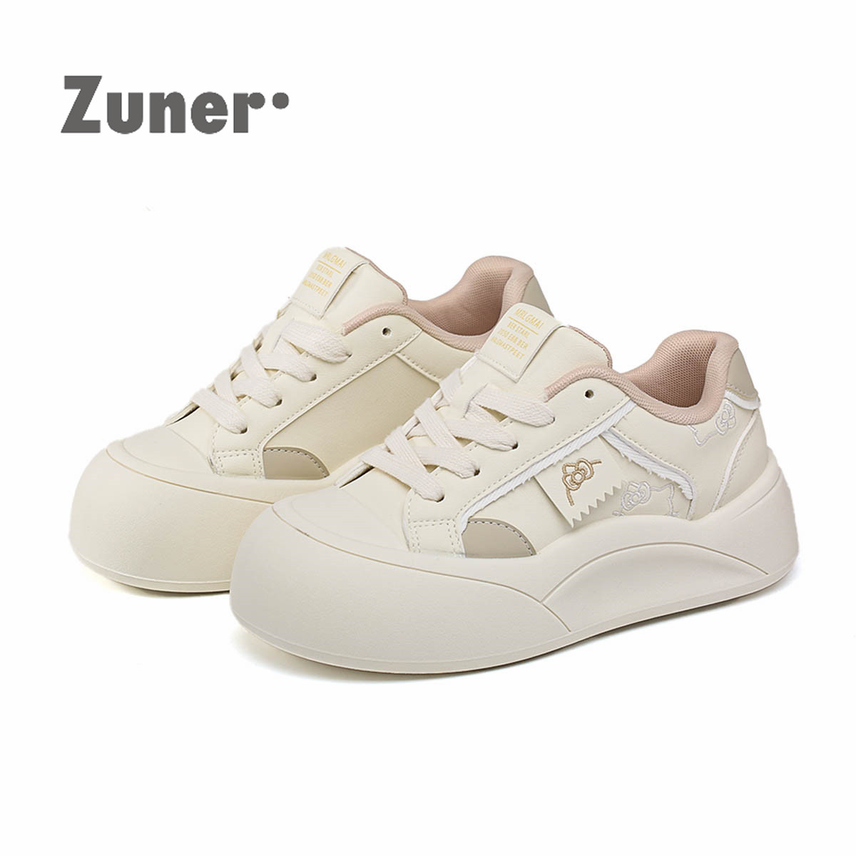 尊儿奶fufu厚底增高板鞋女2026春季新款简约百搭休闲小白鞋面包鞋,女鞋,休闲板鞋,淘宝优惠券,粉丝福利购,淘宝优惠卷