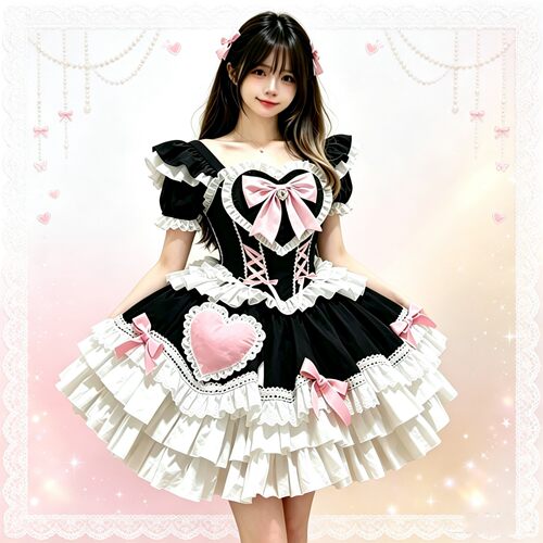 少女洛丽塔黑色连衣裙lolita裙
