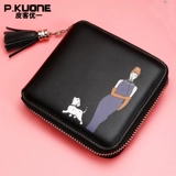 Бумажник, сумка через плечо, модный короткий складной кошелек с молнией, из натуральной кожи, коллекция 2021