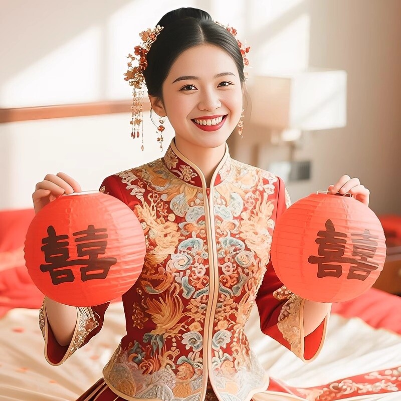新中式喜字小灯笼婚礼拍照道具