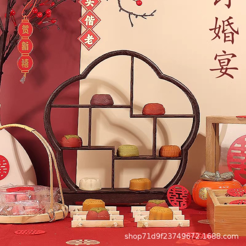 中式复古婚礼甜品台展示架