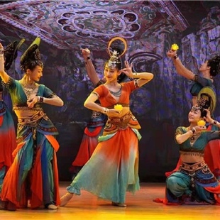 五星出东方敦煌舞灯舞远古的呼唤同款丝路飞天西域风情民族舞蹈服