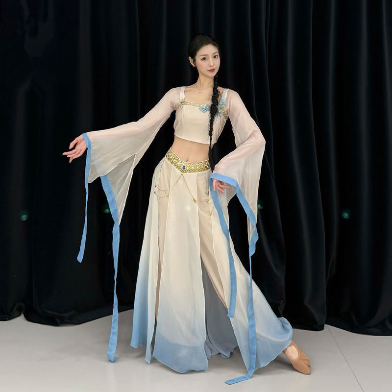 新款超仙晓暮蝶古典舞服装青花瓷演出服敦煌舞显瘦练功服汉唐服装