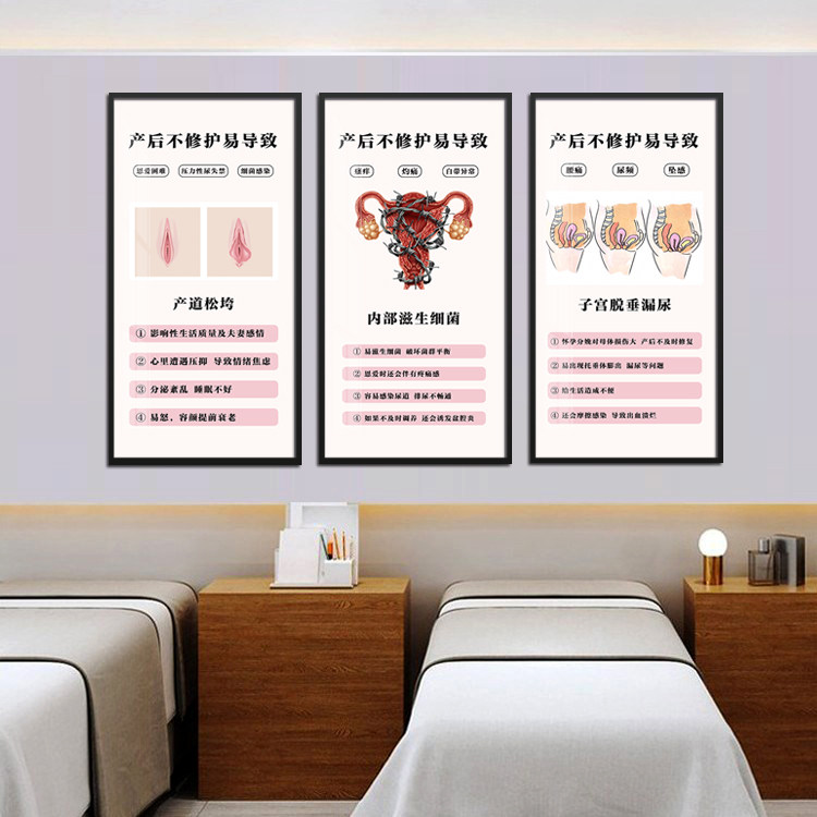 月子中心产后修复装饰画产康美容院生殖养护墙有框画女性保养挂画