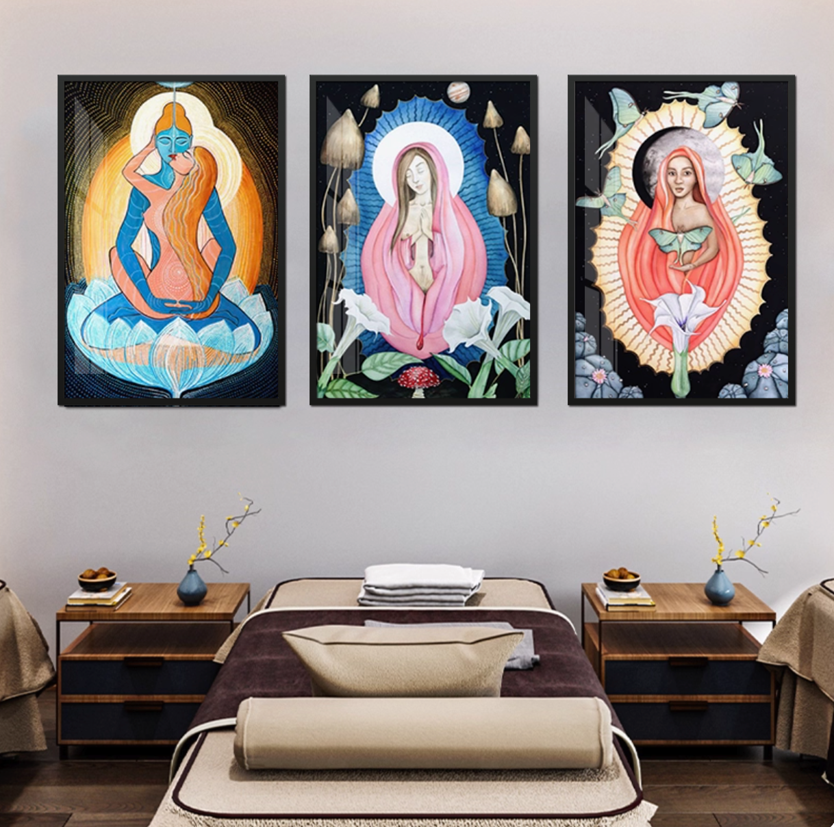 产康私密房装饰挂画医美月子中心子宫保养宣传艺术壁画美容院墙画