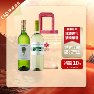 玛茜经典白+红蔓庄园海岸白长相思葡萄酒 法国智利原瓶进口夏日