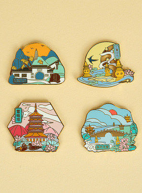 西泠印社集团西湖十景冰箱贴文创新款创意杭州景区磁吸纪念品礼物