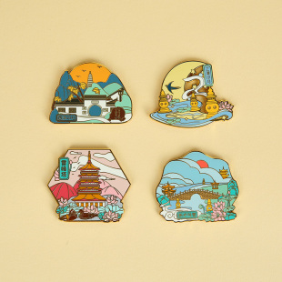 西泠印社集团西湖十景冰箱贴文创新款创意杭州景区磁吸纪念品礼物