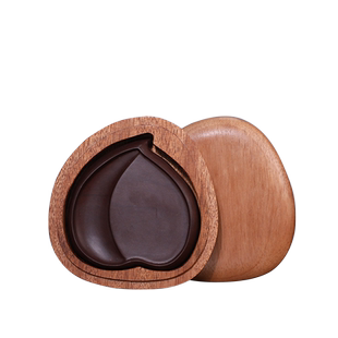 【西泠印社】端砚砚台礼盒书法专用墨条磨墨天然石头原石毛笔书画小楷墨汁文房四宝精品寿桃祥云