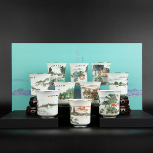 西泠印社集团瓷上西湖茶具西湖十景陶瓷茶杯景德镇白瓷品茗杯主人杯套装企业礼盒装家用礼物杭州文创纪念品