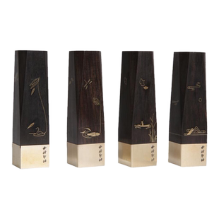 【西泠印社】望江南创意文创黄铜印章篆刻书法国画姓名章刻字个人定制紫光檀铜木拼接嵌工艺藏书章礼物收藏