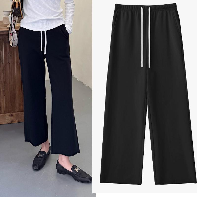 SEAWHEN冰丝微喇叭裤女2025夏薄