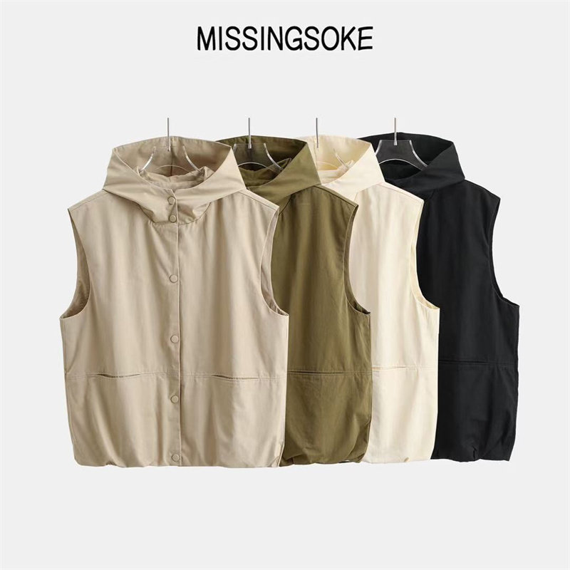 2025连帽马甲女时髦洋气休闲韩版工装户外棉纽扣背心无袖开衫马夹,女装/女士精品,马夹,淘宝优惠券,粉丝福利购,淘宝优惠卷