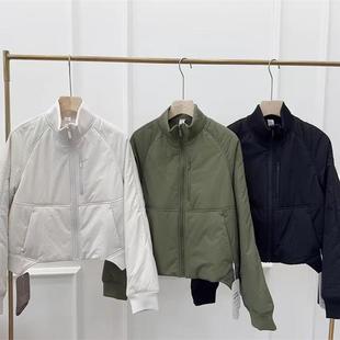 复古飞行员夹克棉服拉链休闲lulu同款 百搭运动女士短外套秋冬新款