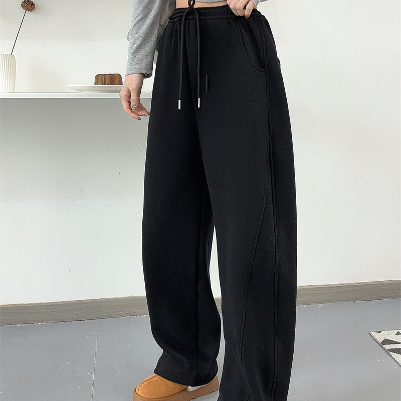 猫猫加绒加厚弯刀裤2025新款今年流行冬爆款镰刀裤宽松大码休闲裤