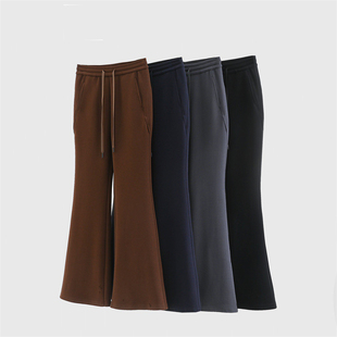 大码 爆款 女高腰显瘦春秋2024新款 子 长裤 马蹄裤 休闲裤 lulu微喇叭裤