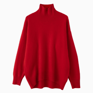 王菲同款高领羊绒衫宽松慵懒秋冬100纯羊毛衫加厚毛衣针织打底衫