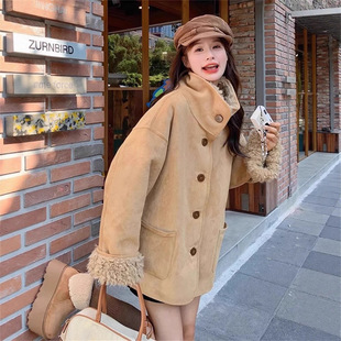 氛围感俏皮软糯两面穿百搭外套2025冬季慵懒风毛茸茸皮毛一体外套