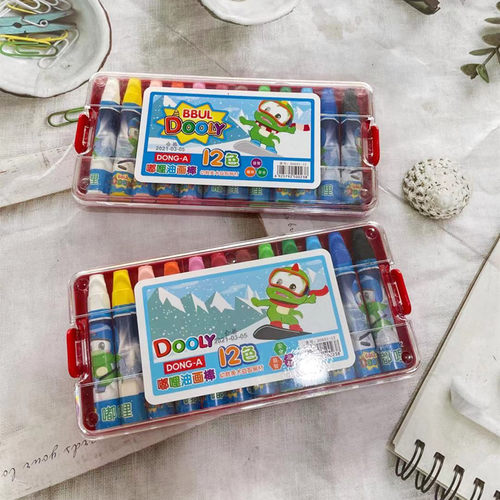 韩国东亚塑料彩色蜡笔油画棒卡通