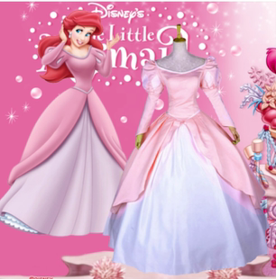 出租爱丽儿COS服大人迪士尼公主裙生日派对万圣节化装舞会艾莉儿