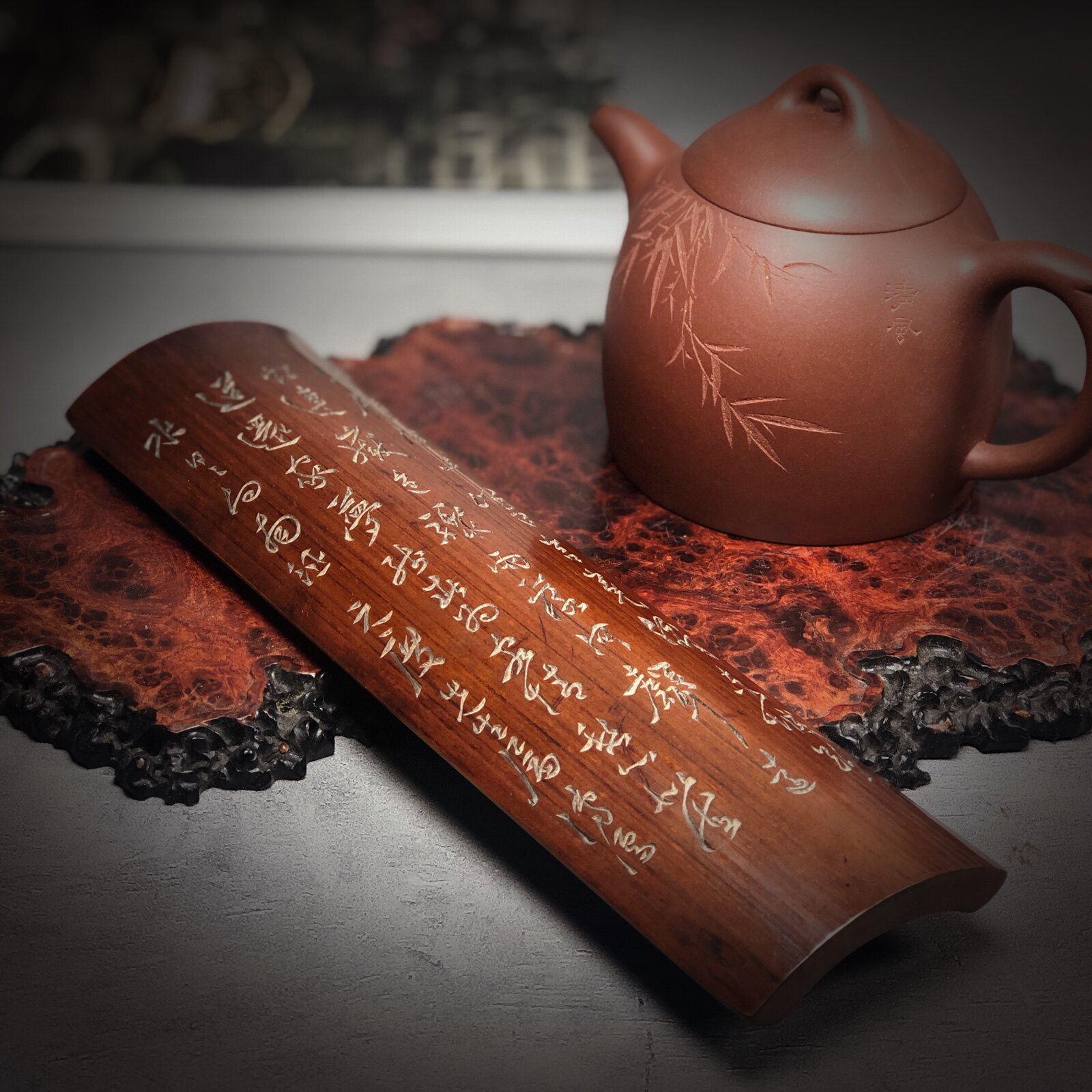 园冶志 竹刻 老煤竹 茶则 手工雕刻湘妃云妃竹子茶道配件文人书房|msdalam kategori pinggan mangkuk, set teh, Majlis teh/dengan sifar - dari Buy2taobao.com untuk memberikan perkhidmatan ejen Taobao profesional membeli