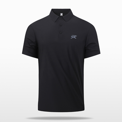 2025新款始祖骨鸟男士户外休闲翻领短袖polo衫速干透气吸汗男T恤