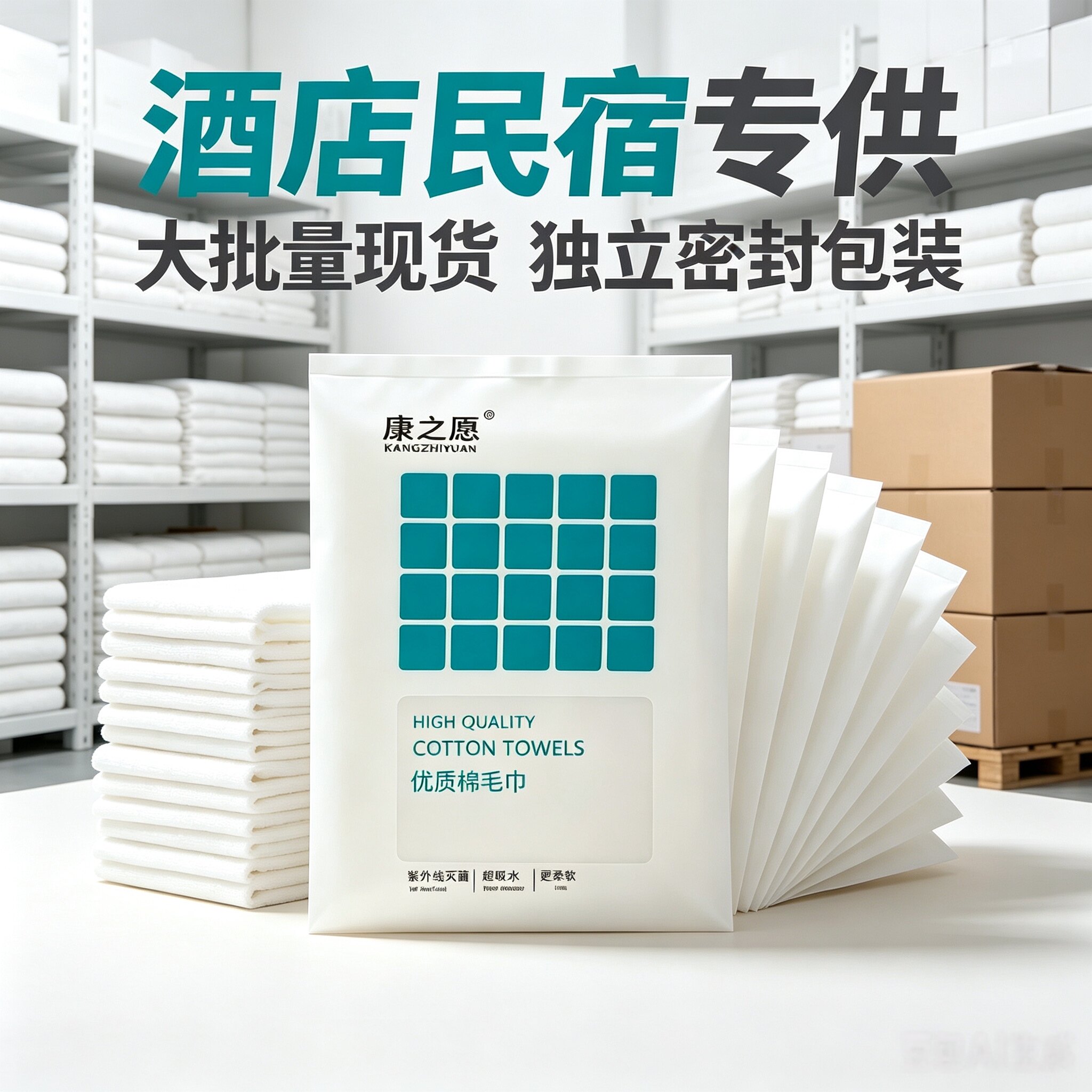 康之愿一次性浴巾加厚加大洗浴用毛巾浴巾单独包装美容院专用包邮