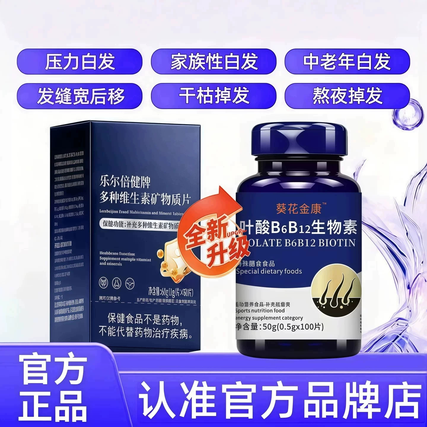 必克邦多维素片黑发防脱中老年
