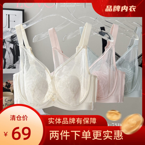 安芝娜6510单层超薄C杯水晶杯性感内衣女兔耳朵文胸大胸显小